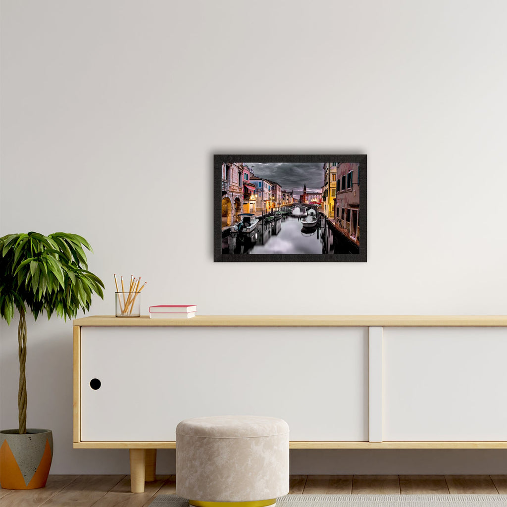 Beautiful Canal City View Satin Matt Texture UV Art Painting Kafalo