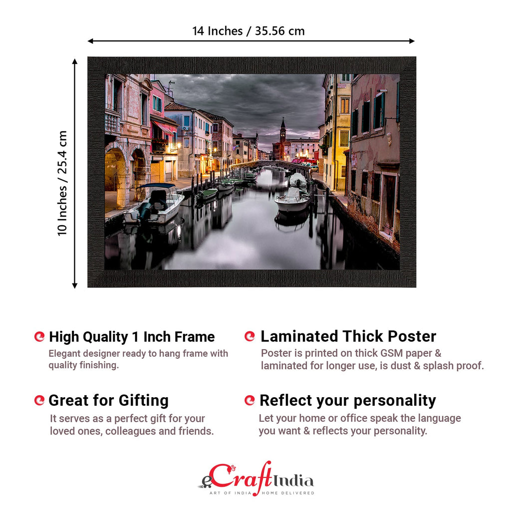 Beautiful Canal City View Satin Matt Texture UV Art Painting Kafalo