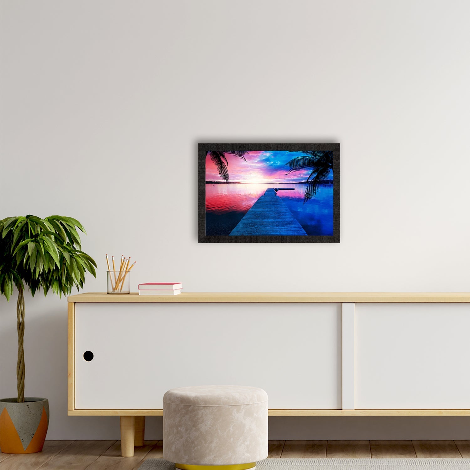 Colorful Beach View Satin Matt Texture UV Art Painting Kafalo
