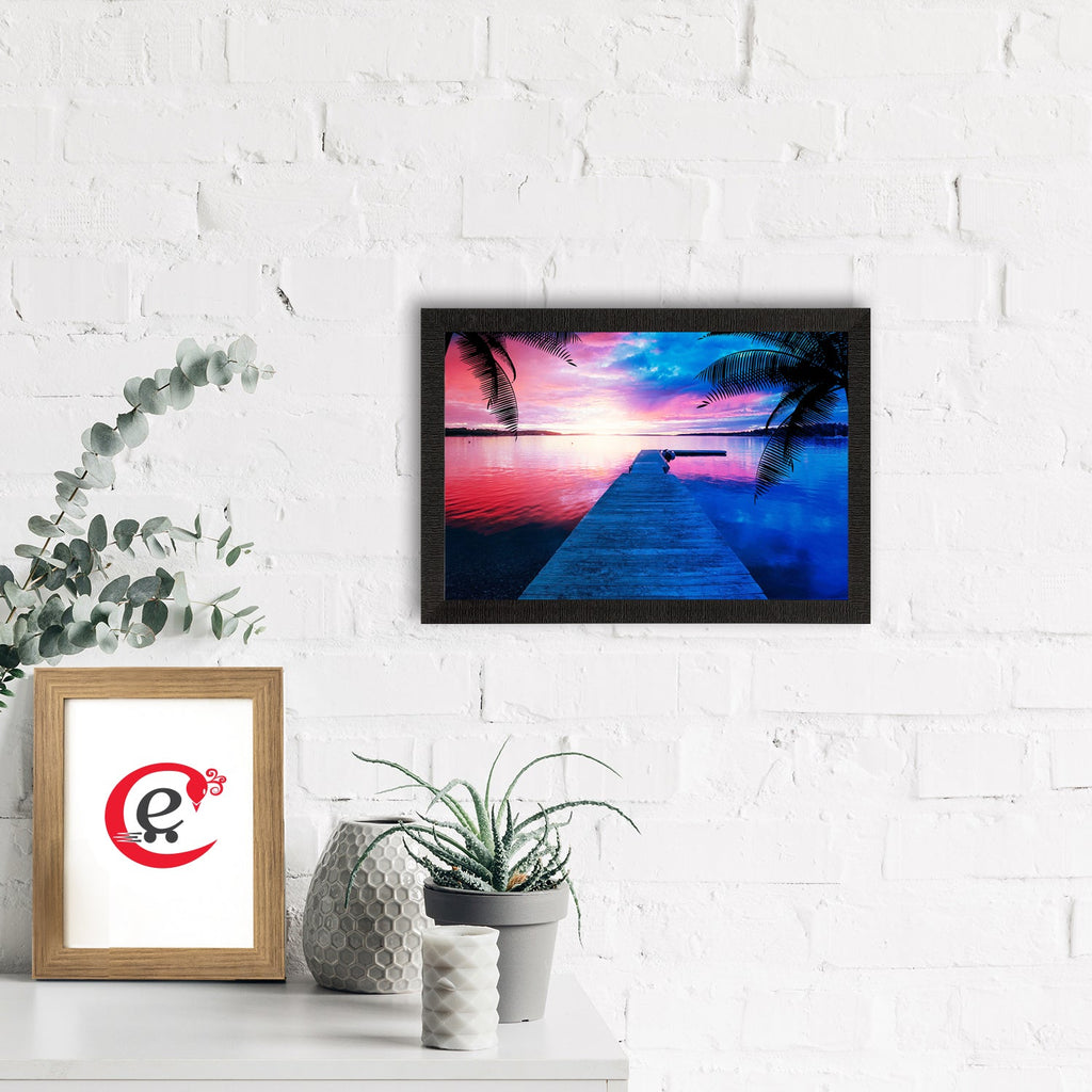 Colorful Beach View Satin Matt Texture UV Art Painting Kafalo