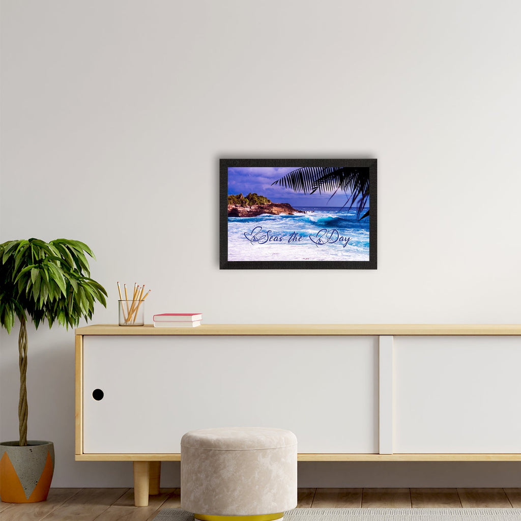 "Seas the Day" Alluring Sea Waves View Satin Matt Texture UV Art Painting Kafalo