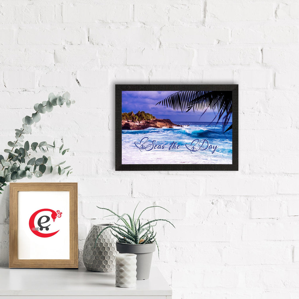 "Seas the Day" Alluring Sea Waves View Satin Matt Texture UV Art Painting Kafalo