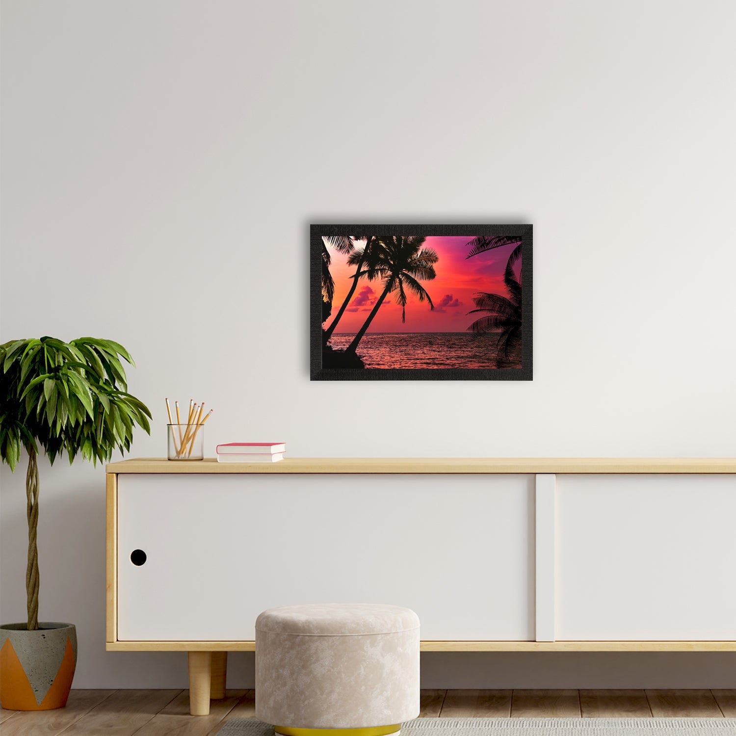 Beautiful Beach Sunrise View Satin Matt Texture UV Art Painting Kafalo