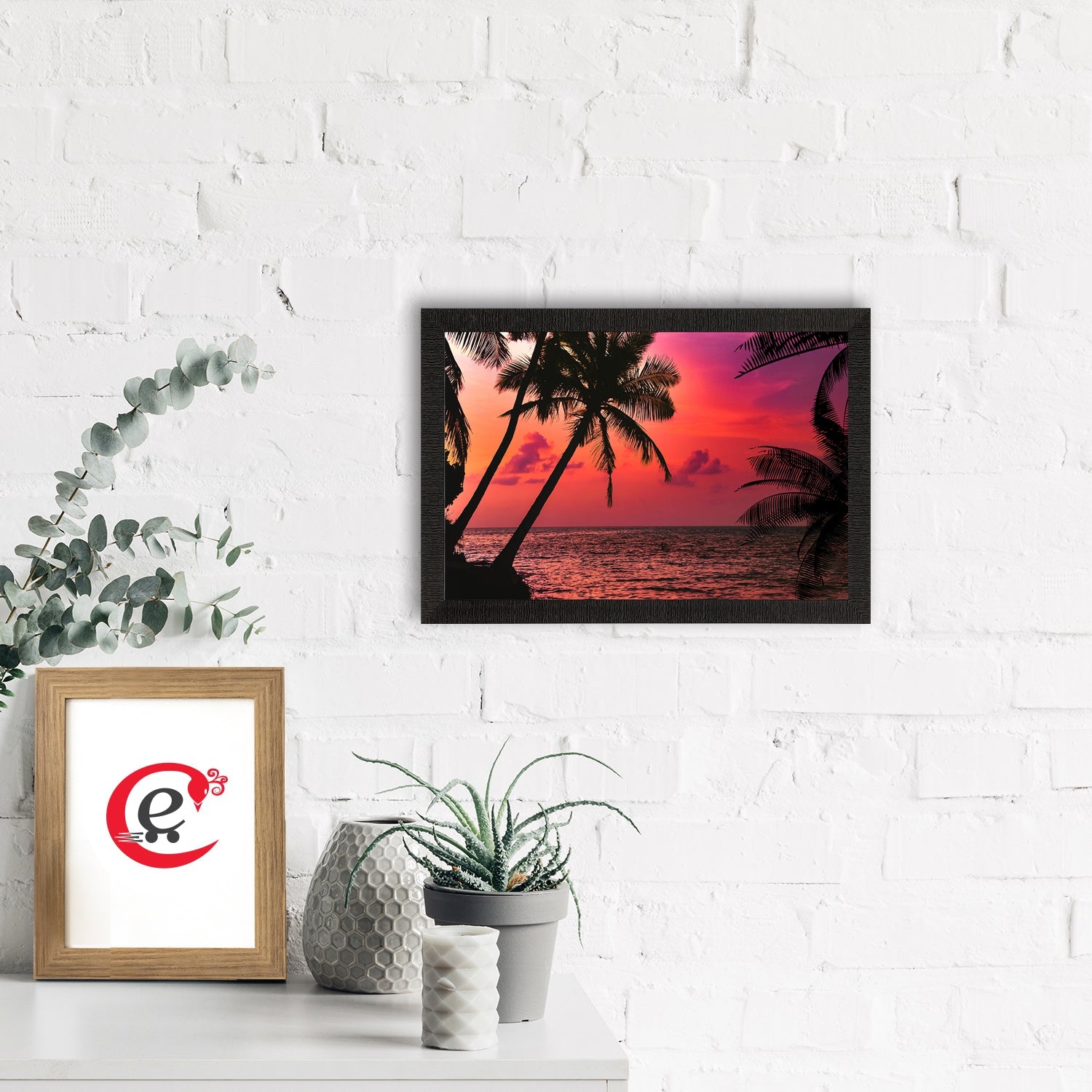 Beautiful Beach Sunrise View Satin Matt Texture UV Art Painting Kafalo