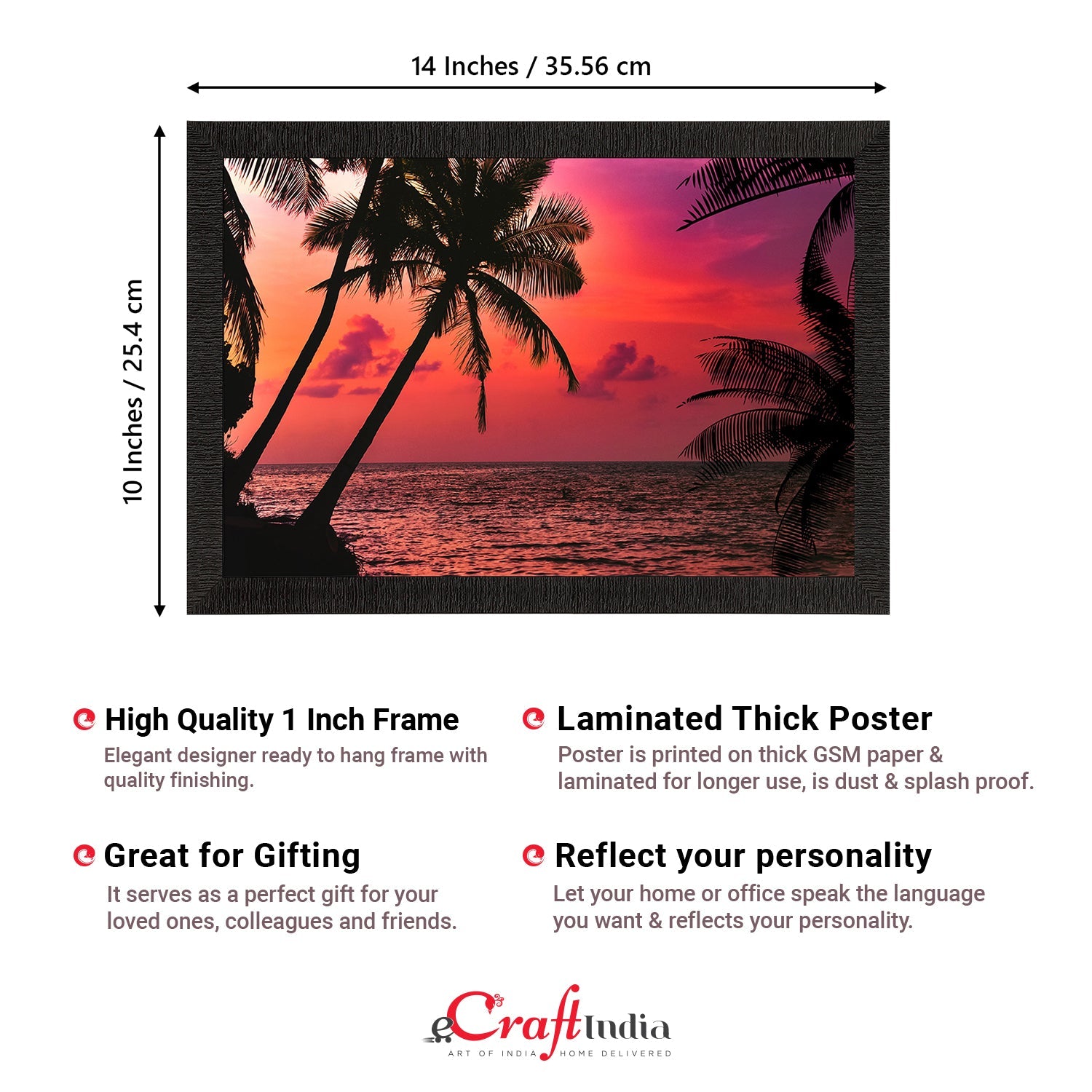 Beautiful Beach Sunrise View Satin Matt Texture UV Art Painting Kafalo
