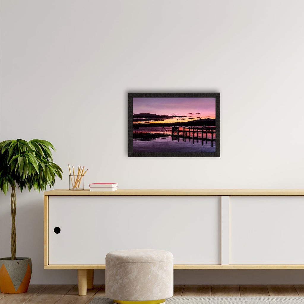 Beautiful River Shore View Satin Matt Texture UV Art Painting Kafalo