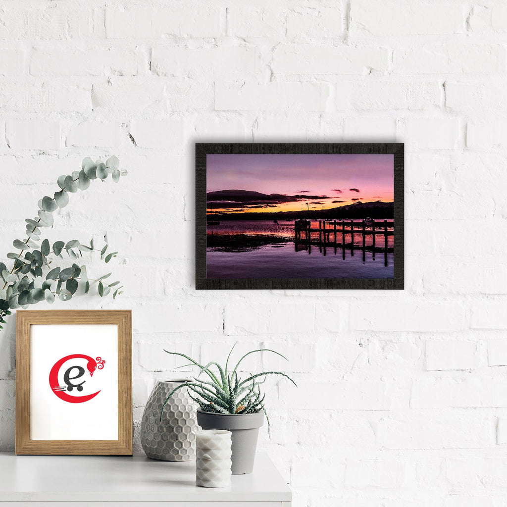 Beautiful River Shore View Satin Matt Texture UV Art Painting Kafalo
