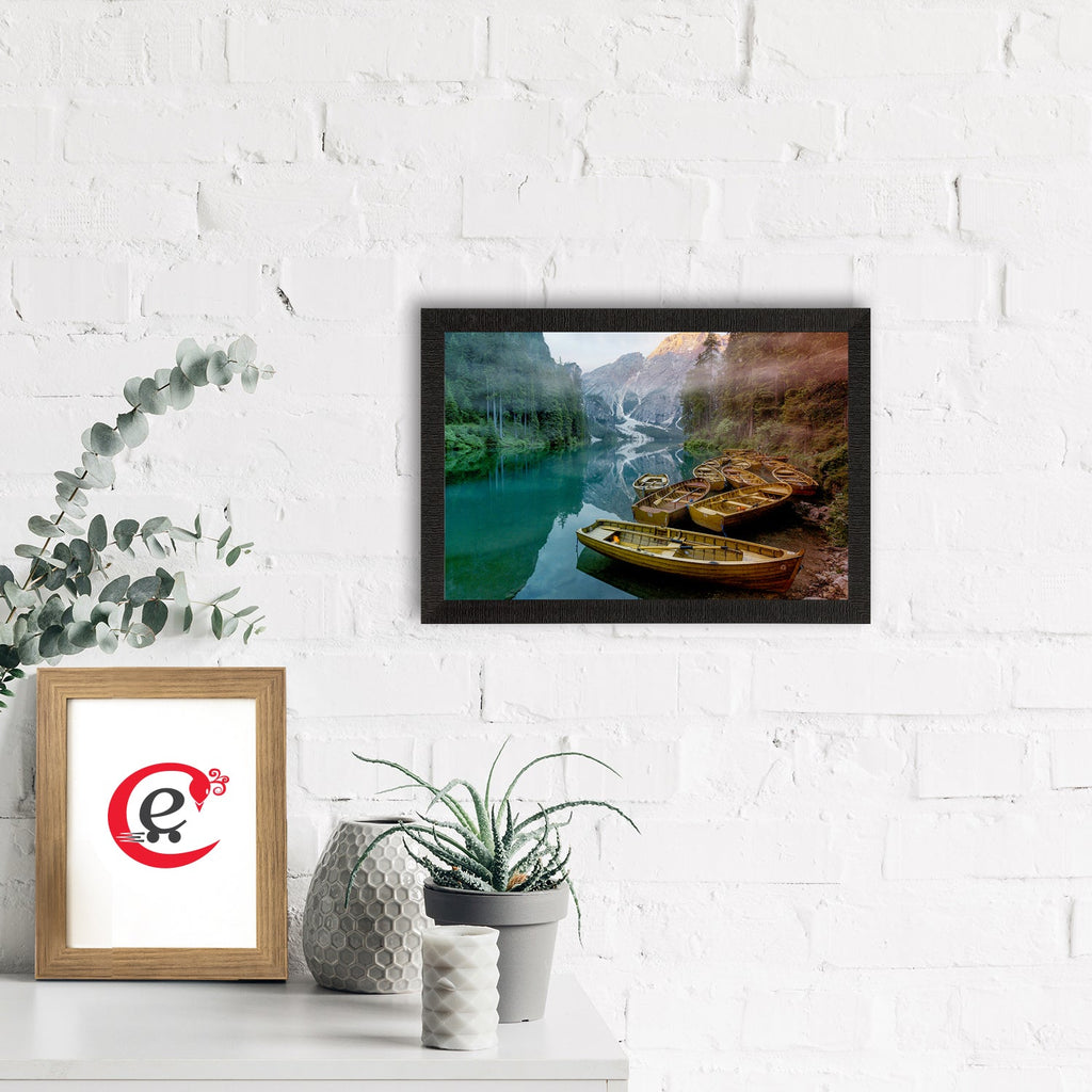 Splendid River Between Mountains View Satin Matt Texture UV Art Painting Kafalo