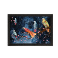 Colorful Birds Sitting on Tree Branch Satin Matt Texture UV Art Painting Kafalo