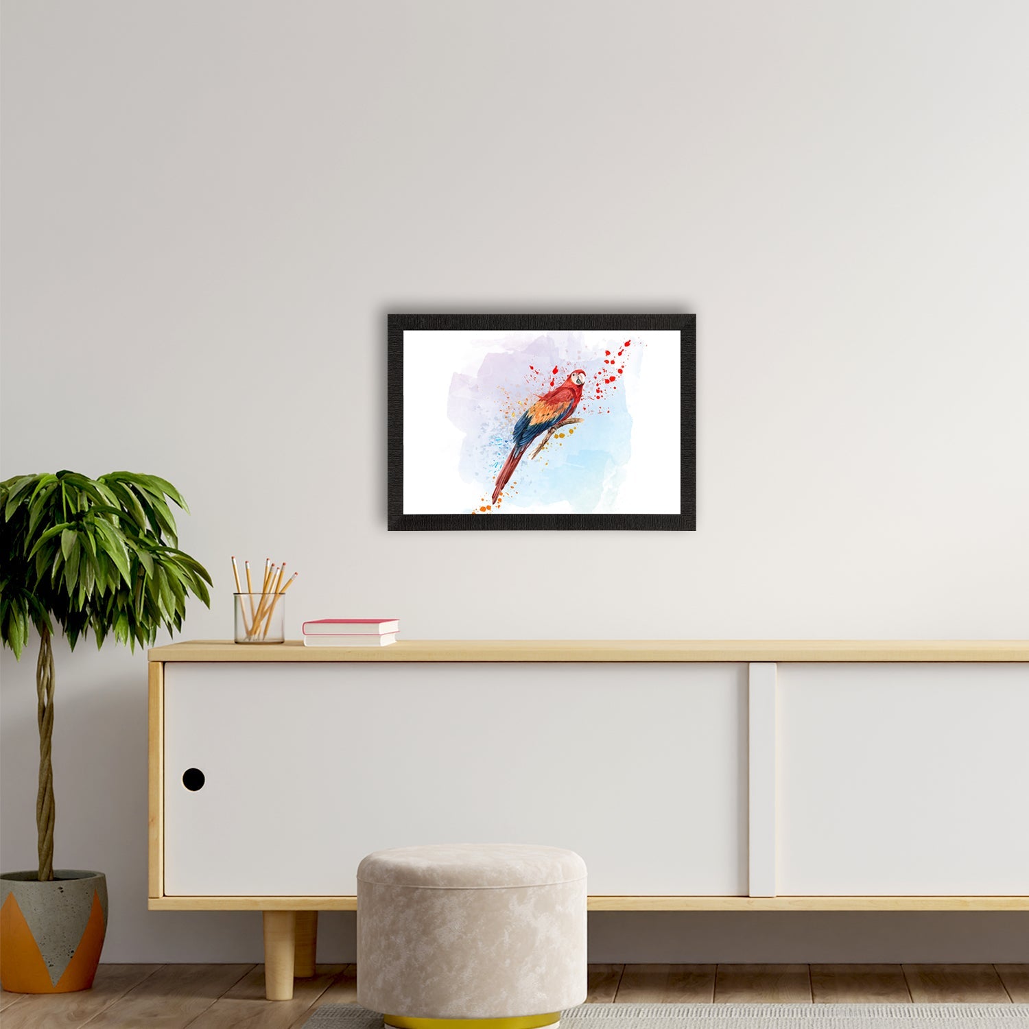 Colorful Parrot Satin Matt Texture UV Art Painting Kafalo