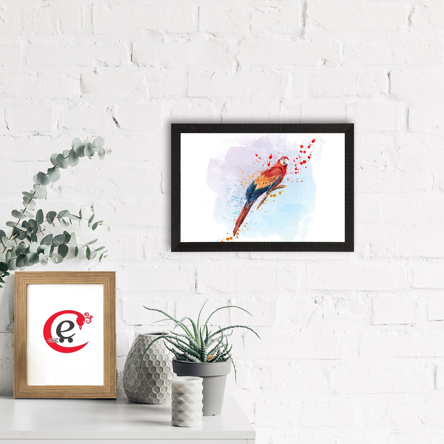 Colorful Parrot Satin Matt Texture UV Art Painting Kafalo