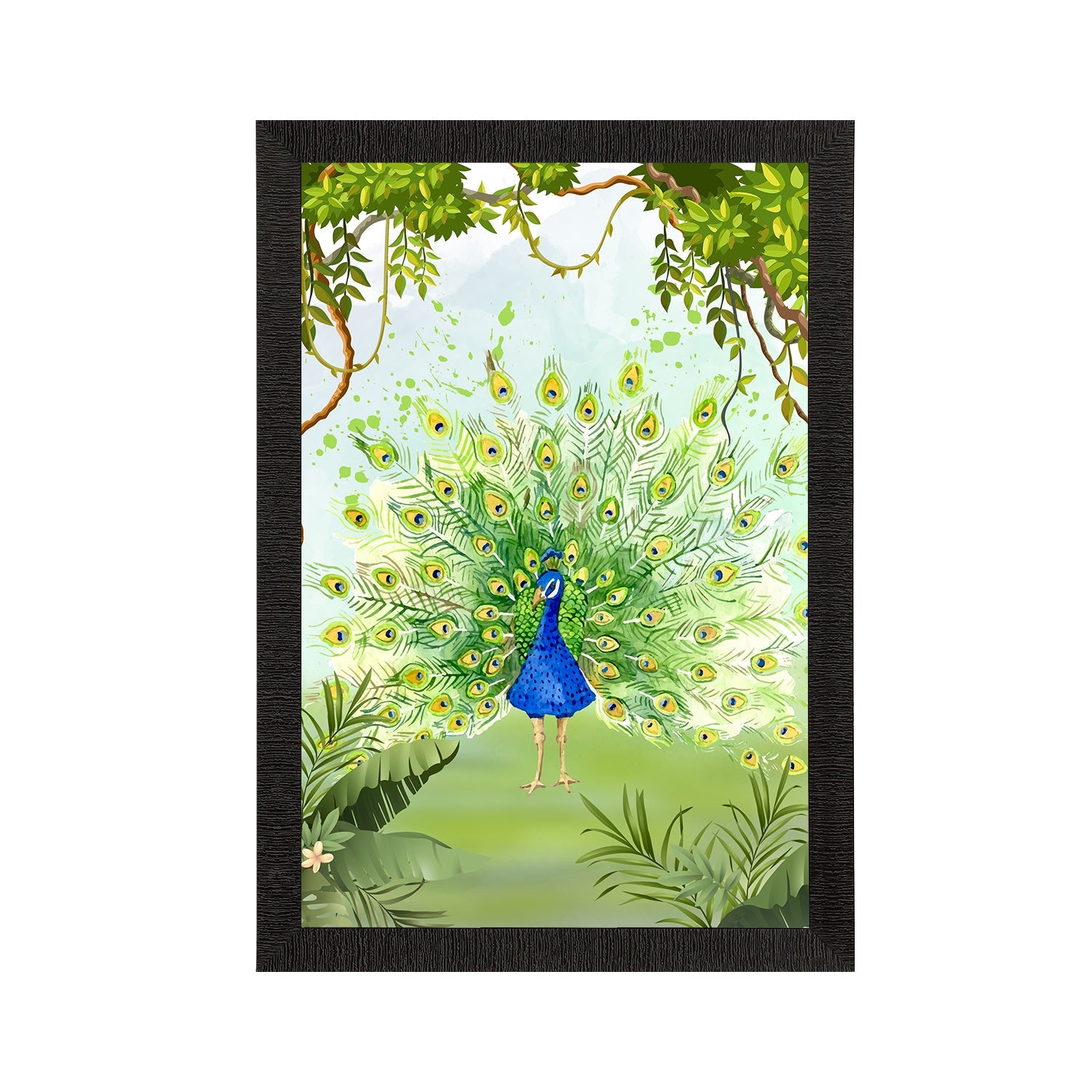 Dancing Peacock Satin Matt Texture UV Art Painting Kafalo