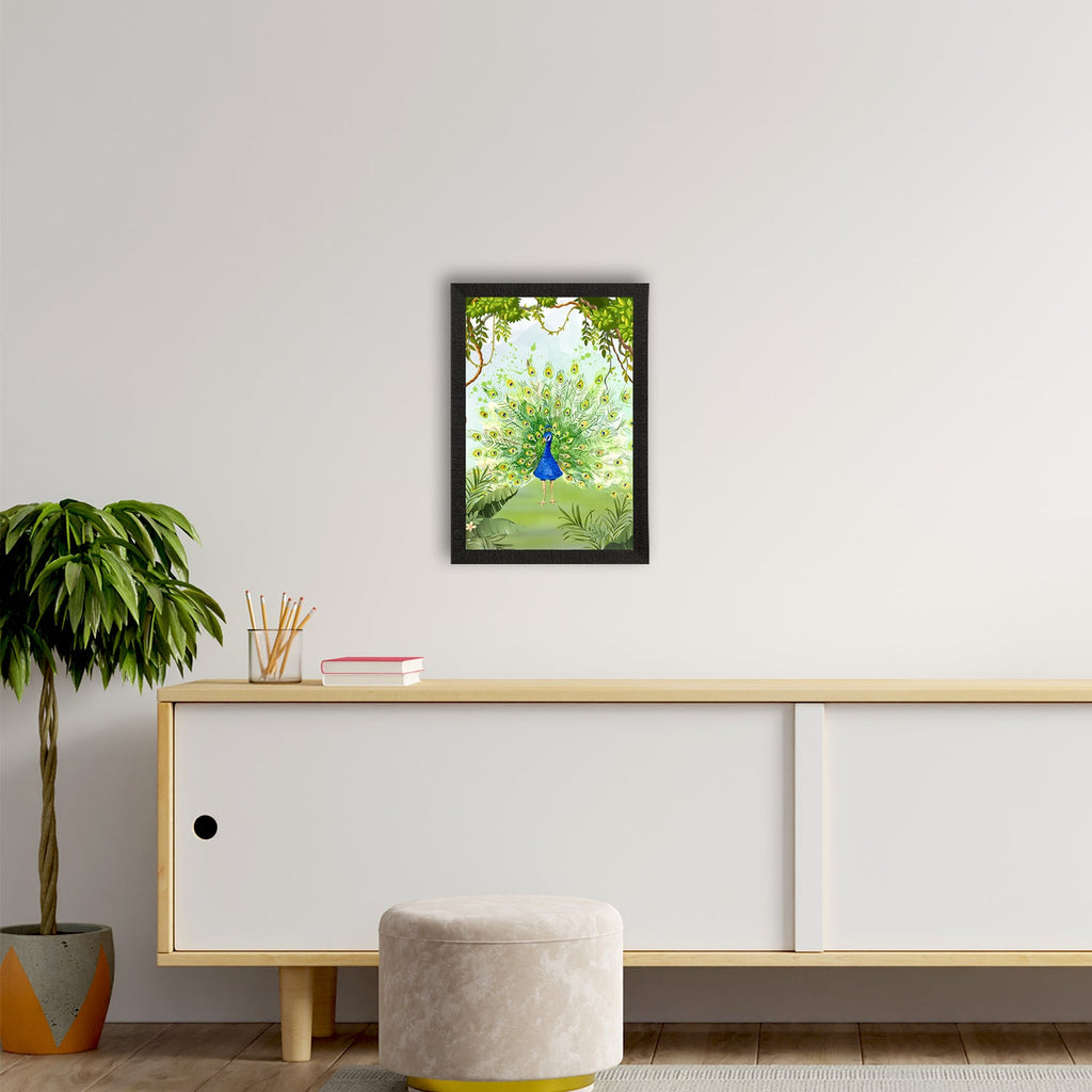 Dancing Peacock Satin Matt Texture UV Art Painting Kafalo