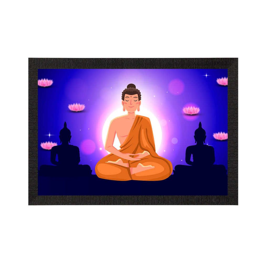 Meditating Lord Buddha Painting Digital Printed Religious Wall Art Kafalo