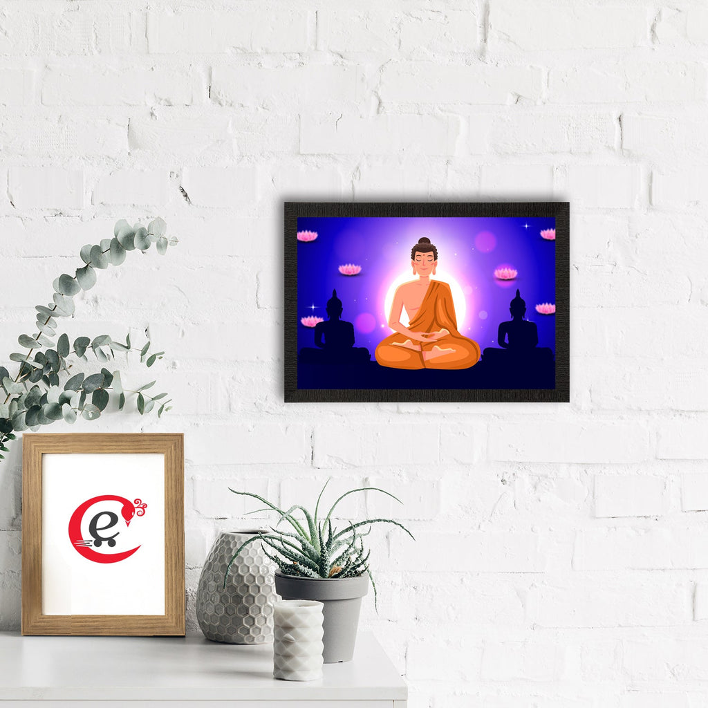 Meditating Lord Buddha Painting Digital Printed Religious Wall Art Kafalo