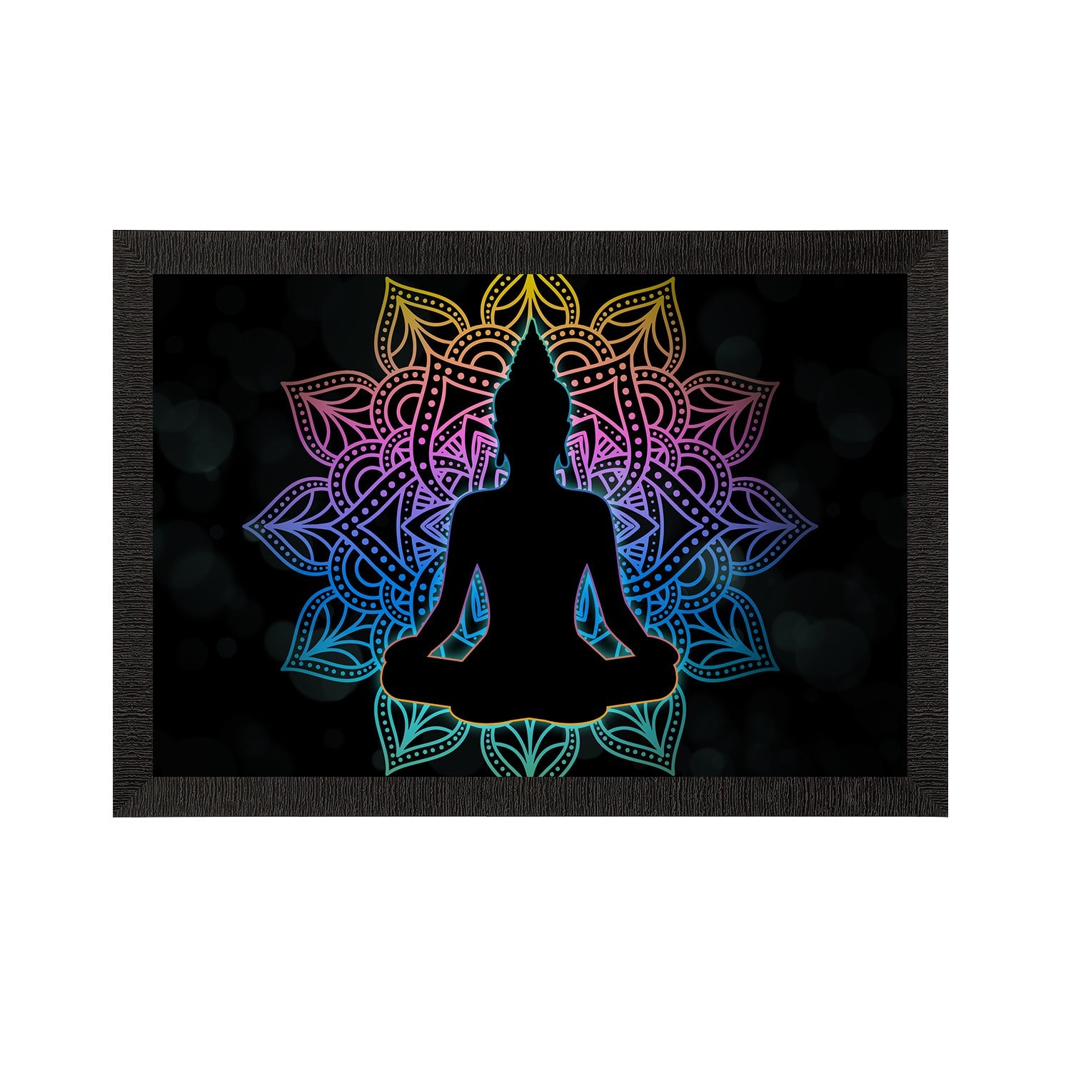 Meditating Lord Buddha Painting Digital Printed Religious Wall Art Kafalo