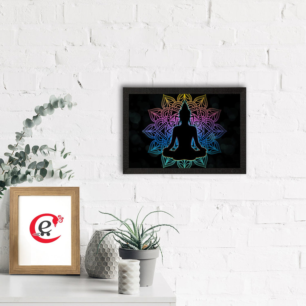 Meditating Lord Buddha Painting Digital Printed Religious Wall Art Kafalo