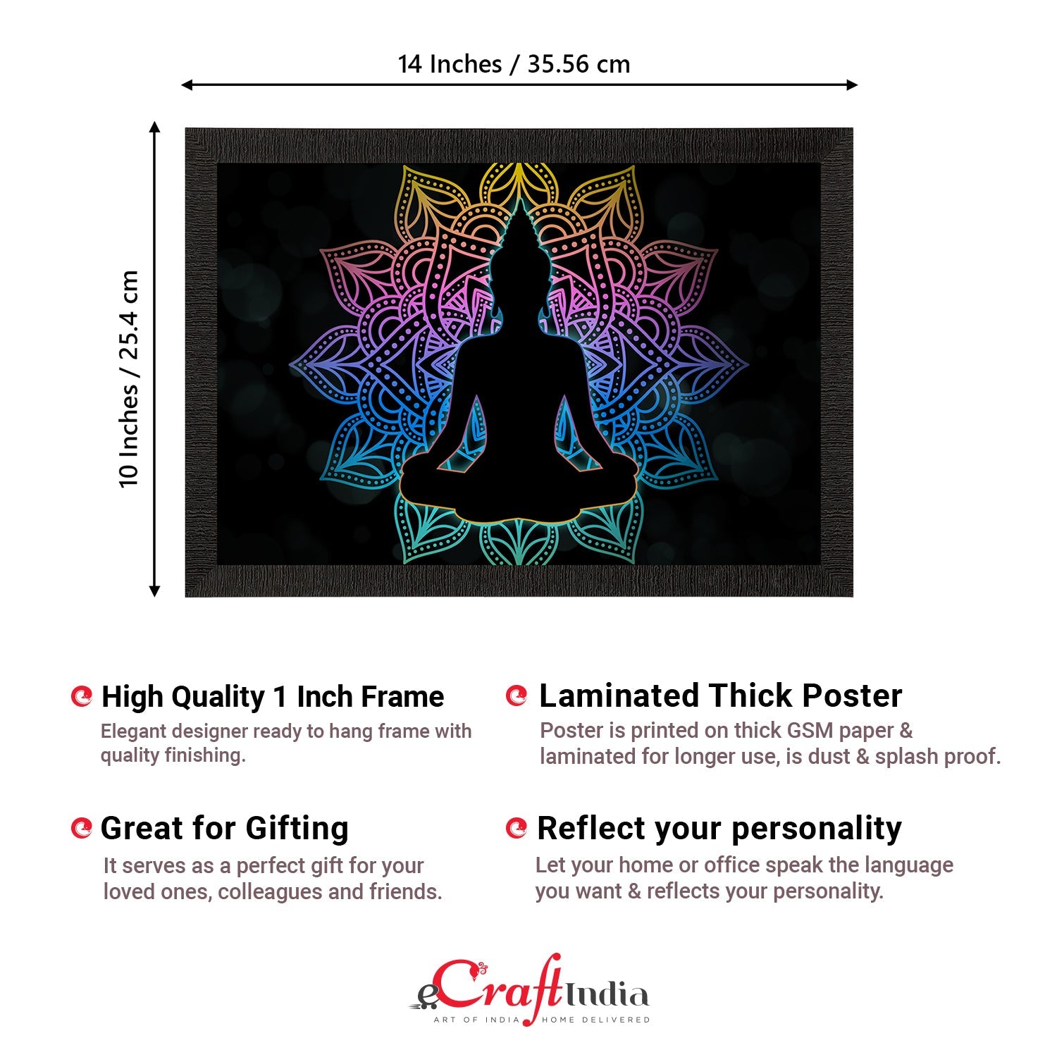 Meditating Lord Buddha Painting Digital Printed Religious Wall Art Kafalo