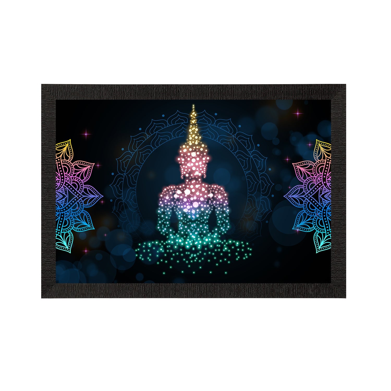 Meditating Lord Buddha Painting Digital Printed Religious Wall Art Kafalo