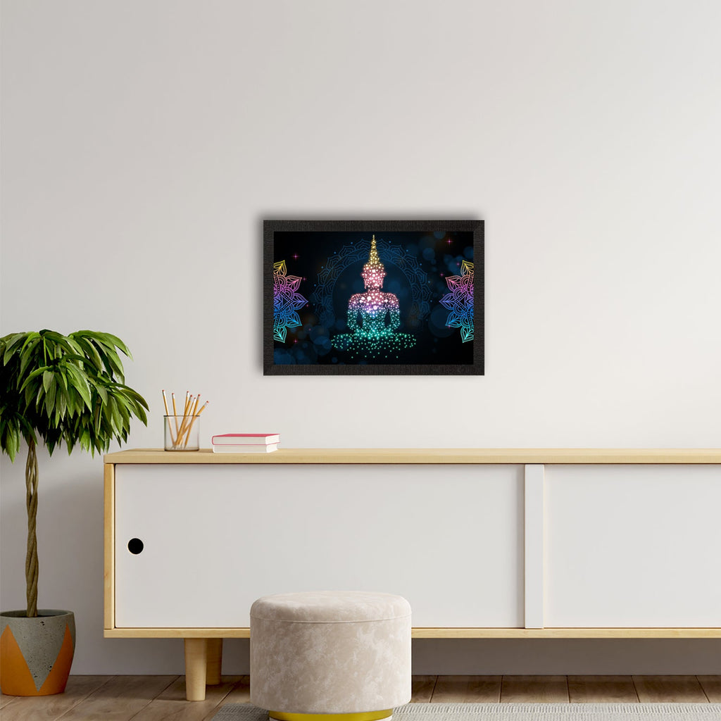 Meditating Lord Buddha Painting Digital Printed Religious Wall Art Kafalo