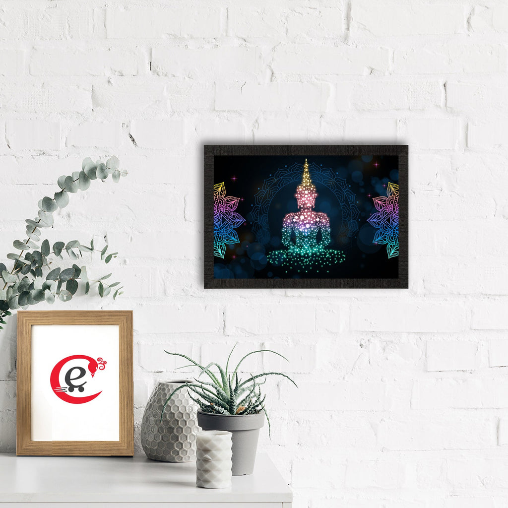 Meditating Lord Buddha Painting Digital Printed Religious Wall Art Kafalo