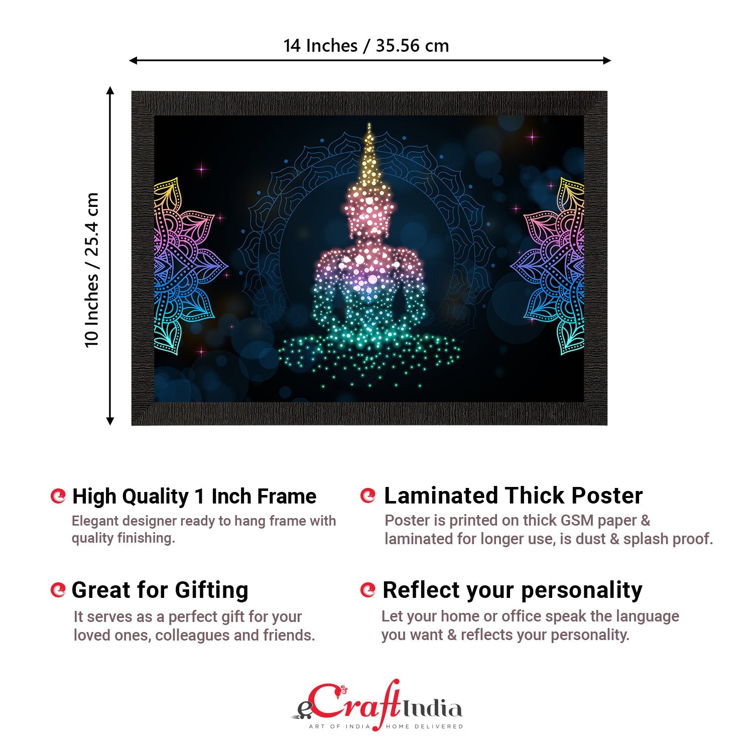 Meditating Lord Buddha Painting Digital Printed Religious Wall Art Kafalo