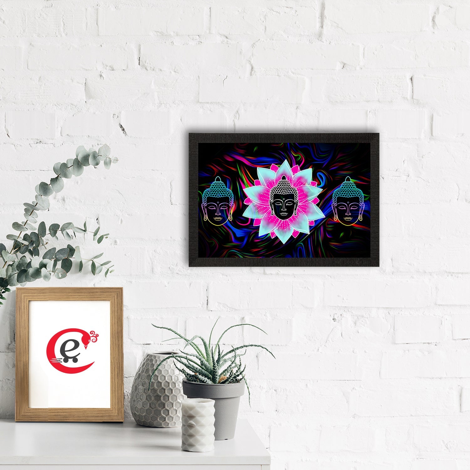 Lord Buddha Painting Digital Printed Religious Wall Art Kafalo