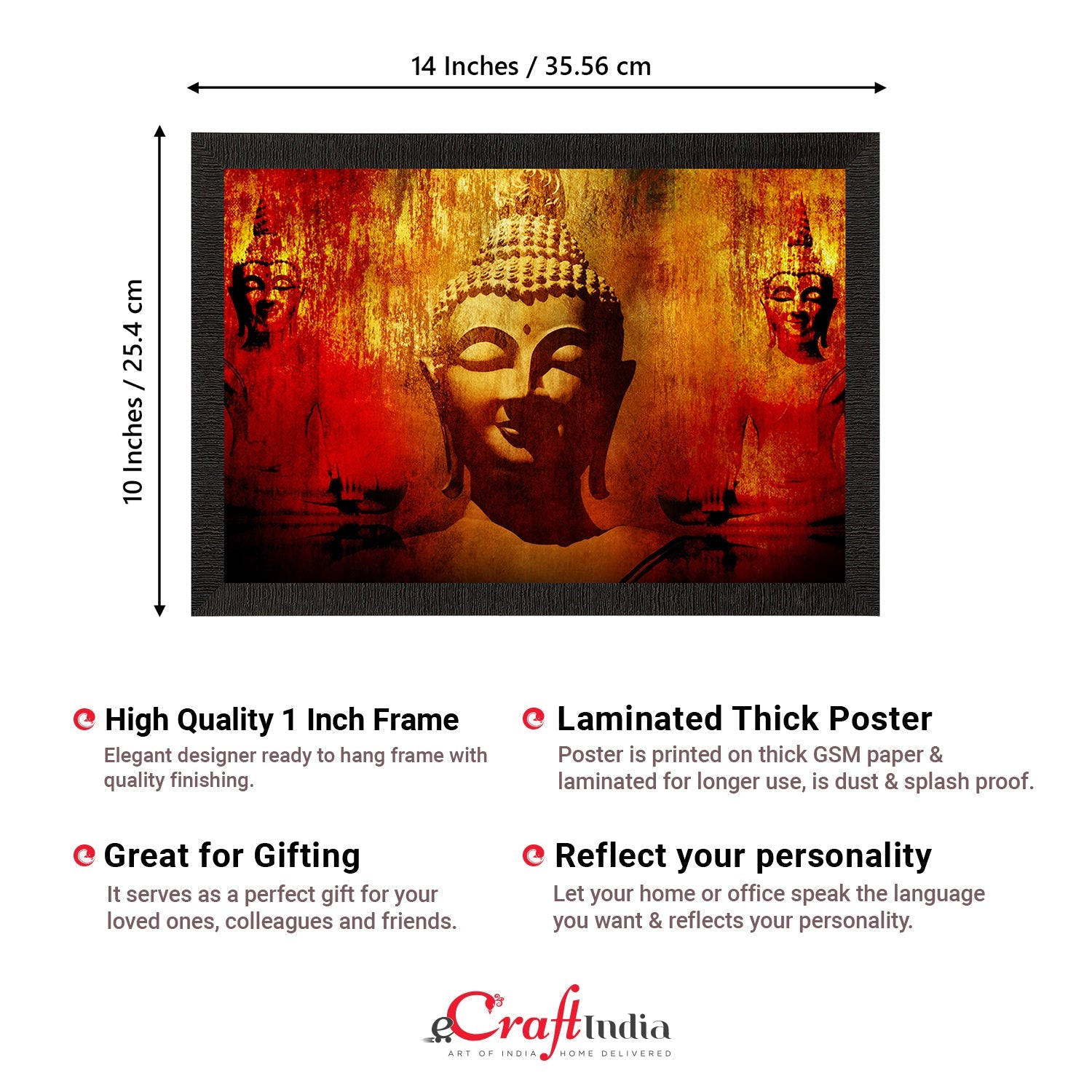 Meditating Lord Buddha Painting Digital Printed Religious Wall Art Kafalo