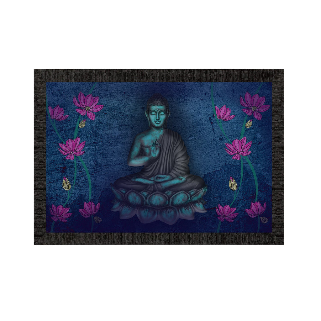 Meditating Lord Buddha Satin Matt Texture UV Art Painting Kafalo