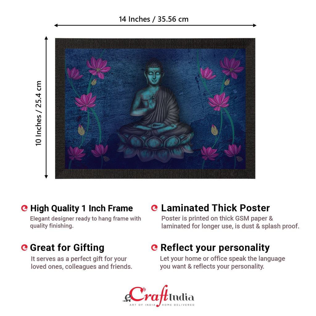 Meditating Lord Buddha Satin Matt Texture UV Art Painting Kafalo