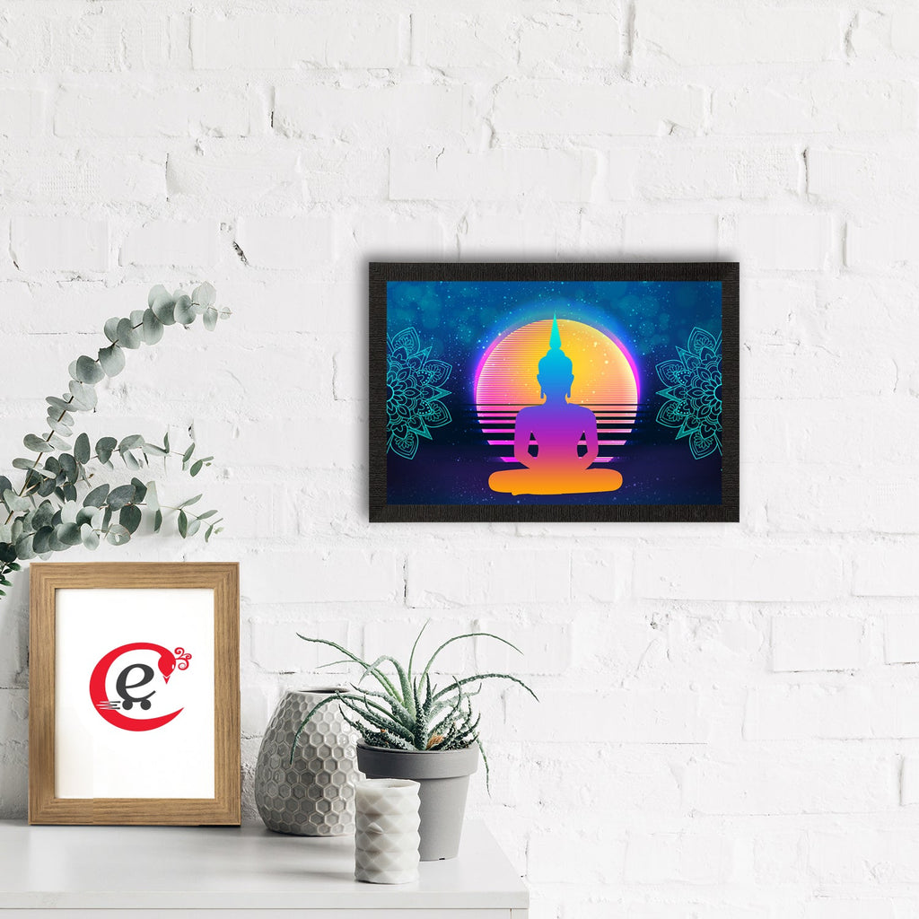 Meditating Lord Buddha Satin Matt Texture UV Art Painting Kafalo