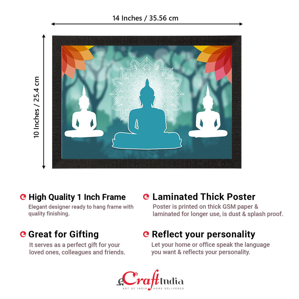 Meditating Lord Buddha Satin Matt Texture UV Art Painting Kafalo