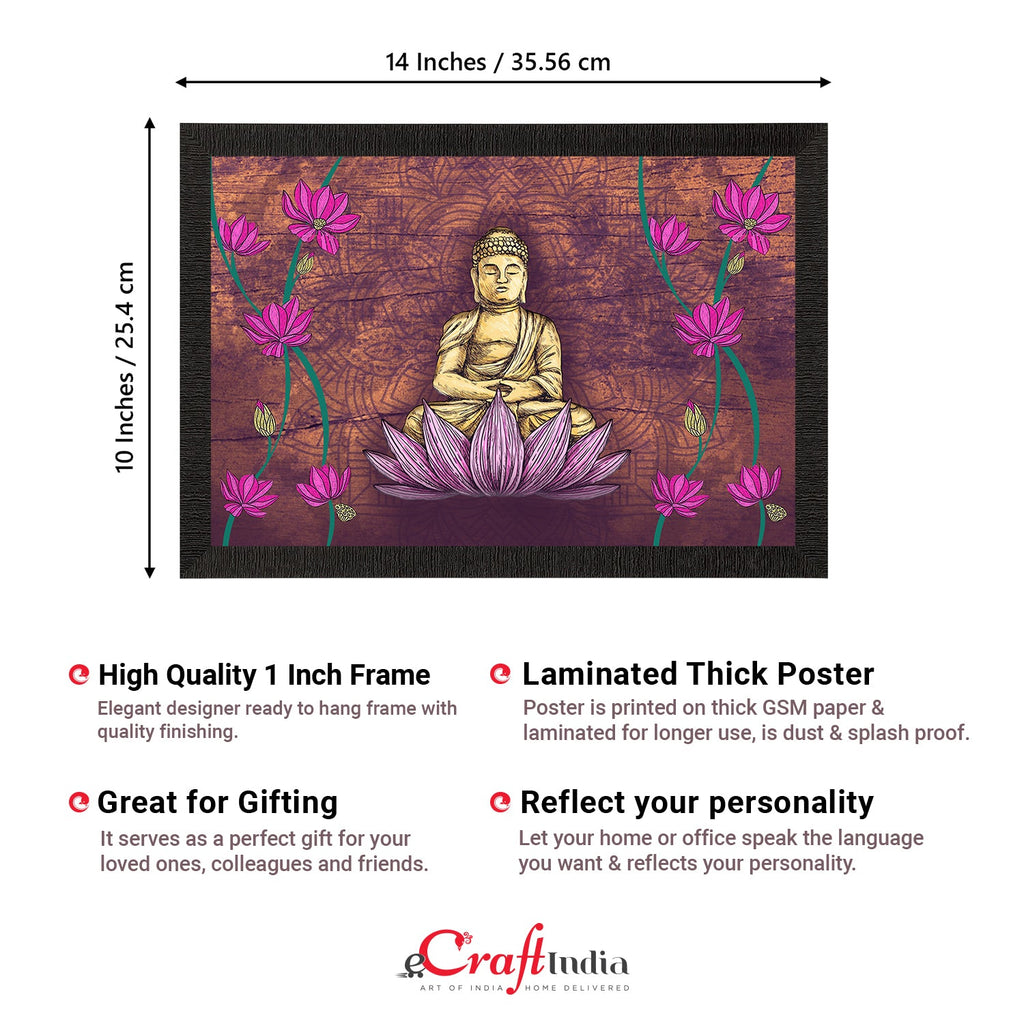 Meditating Lord Buddha Satin Matt Texture UV Art Painting Kafalo