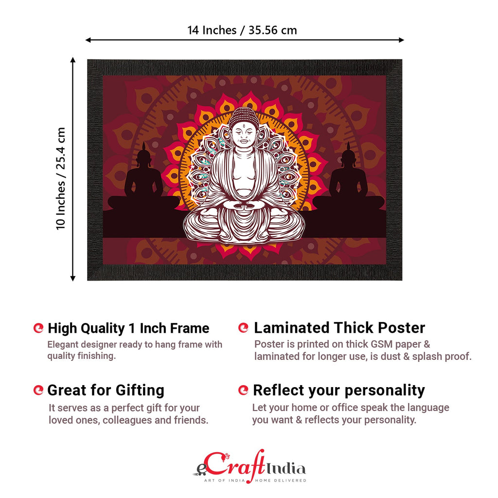 Meditating Lord Buddha Satin Matt Texture UV Art Painting Kafalo