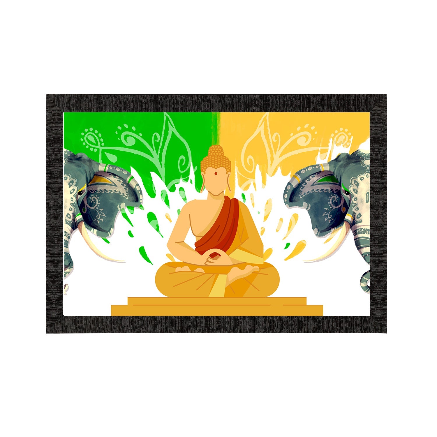 Meditating Lord Buddha Satin Matt Texture UV Art Painting Kafalo
