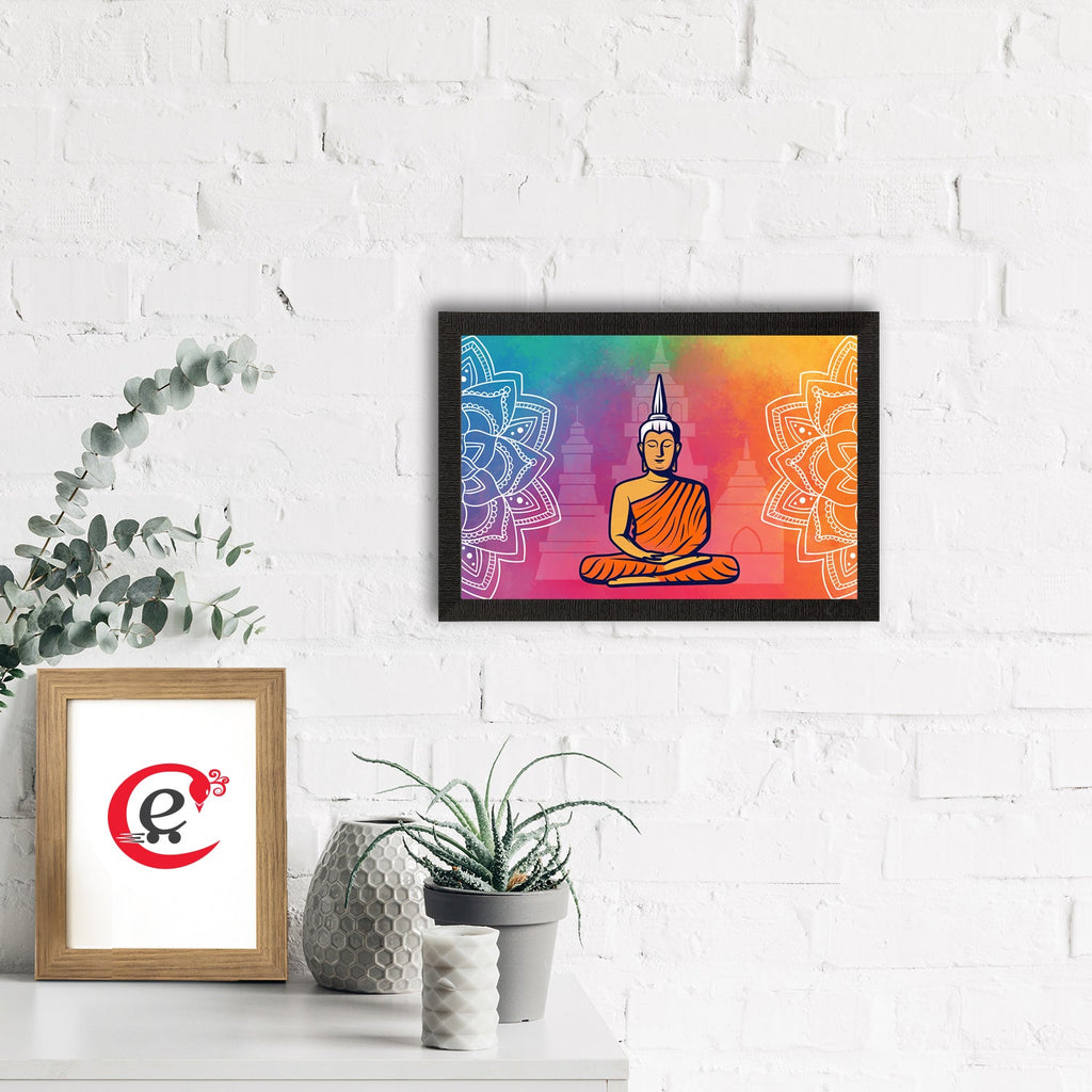Meditating Lord Buddha Satin Matt Texture UV Art Painting Kafalo