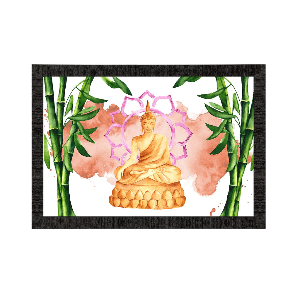 Meditating Lord Buddha Satin Matt Texture UV Art Painting Kafalo