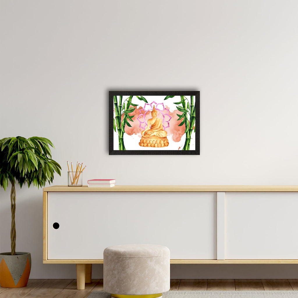 Meditating Lord Buddha Satin Matt Texture UV Art Painting Kafalo