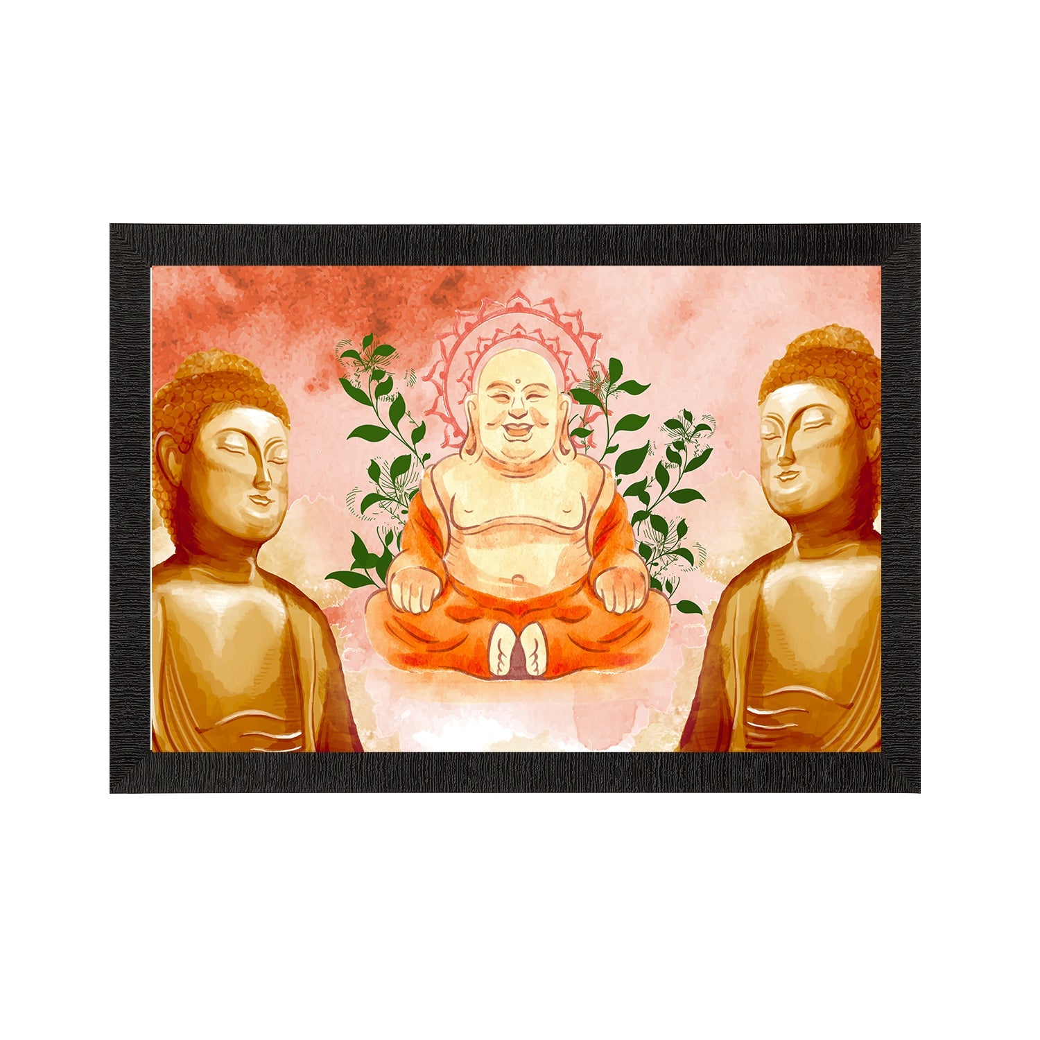 Meditating Lord Buddha Satin Matt Texture UV Art Painting Kafalo