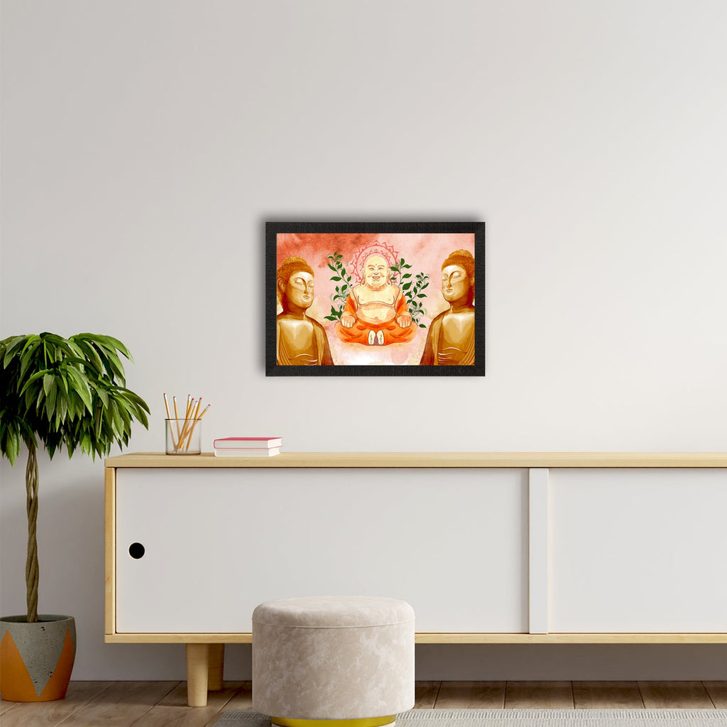 Meditating Lord Buddha Satin Matt Texture UV Art Painting Kafalo