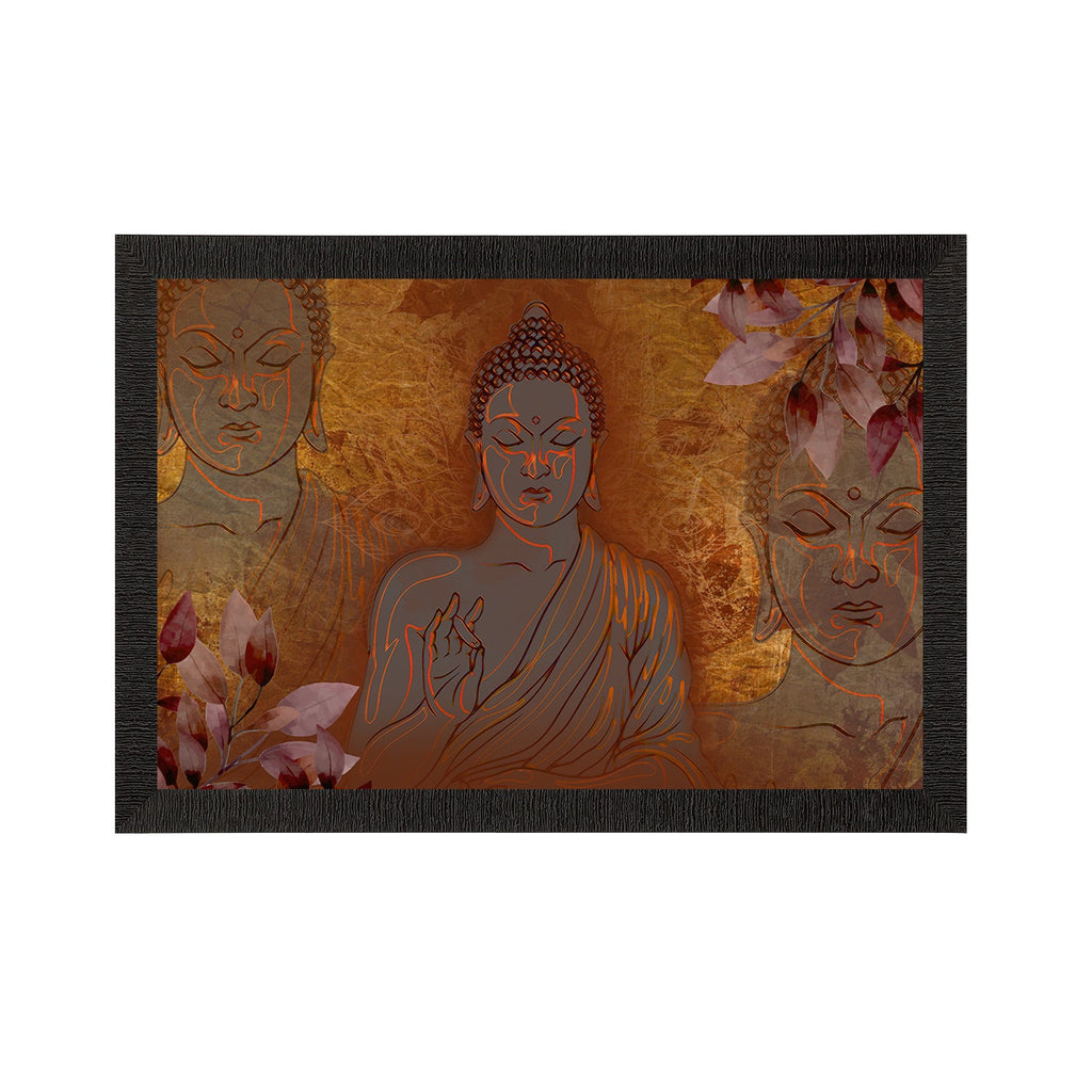 Meditating Lord Buddha Satin Matt Texture UV Art Painting Kafalo