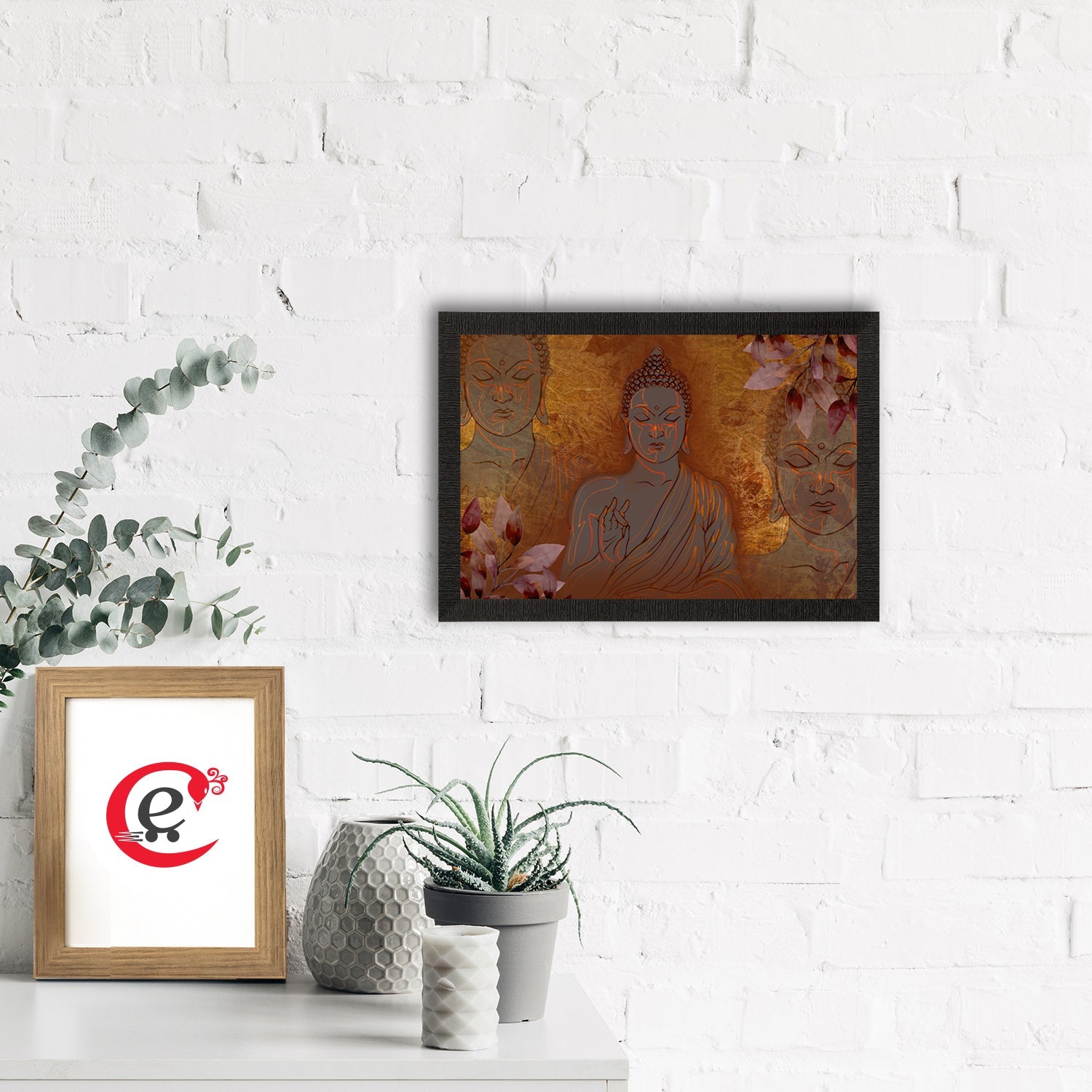 Meditating Lord Buddha Satin Matt Texture UV Art Painting Kafalo