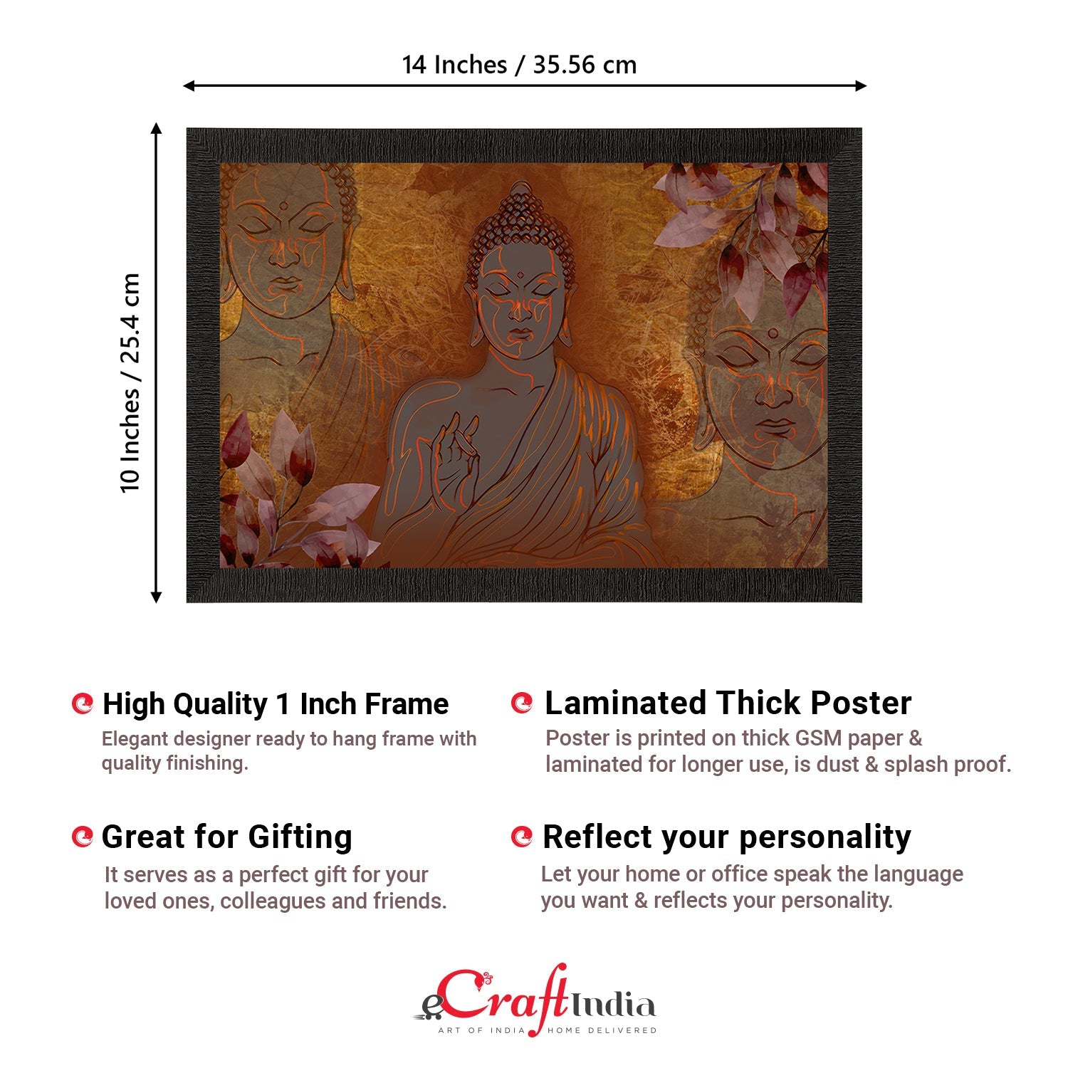 Meditating Lord Buddha Satin Matt Texture UV Art Painting Kafalo