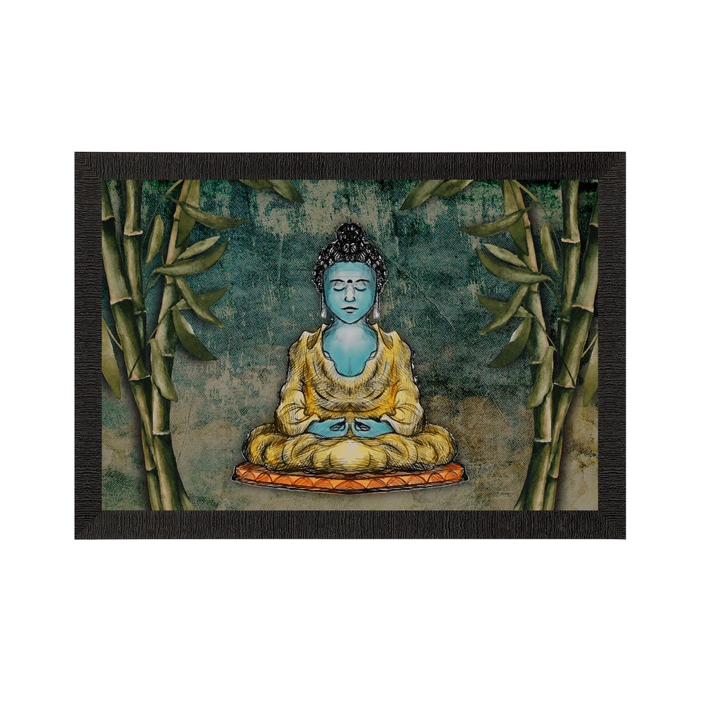 Meditating Lord Buddha Satin Matt Texture UV Art Painting Kafalo