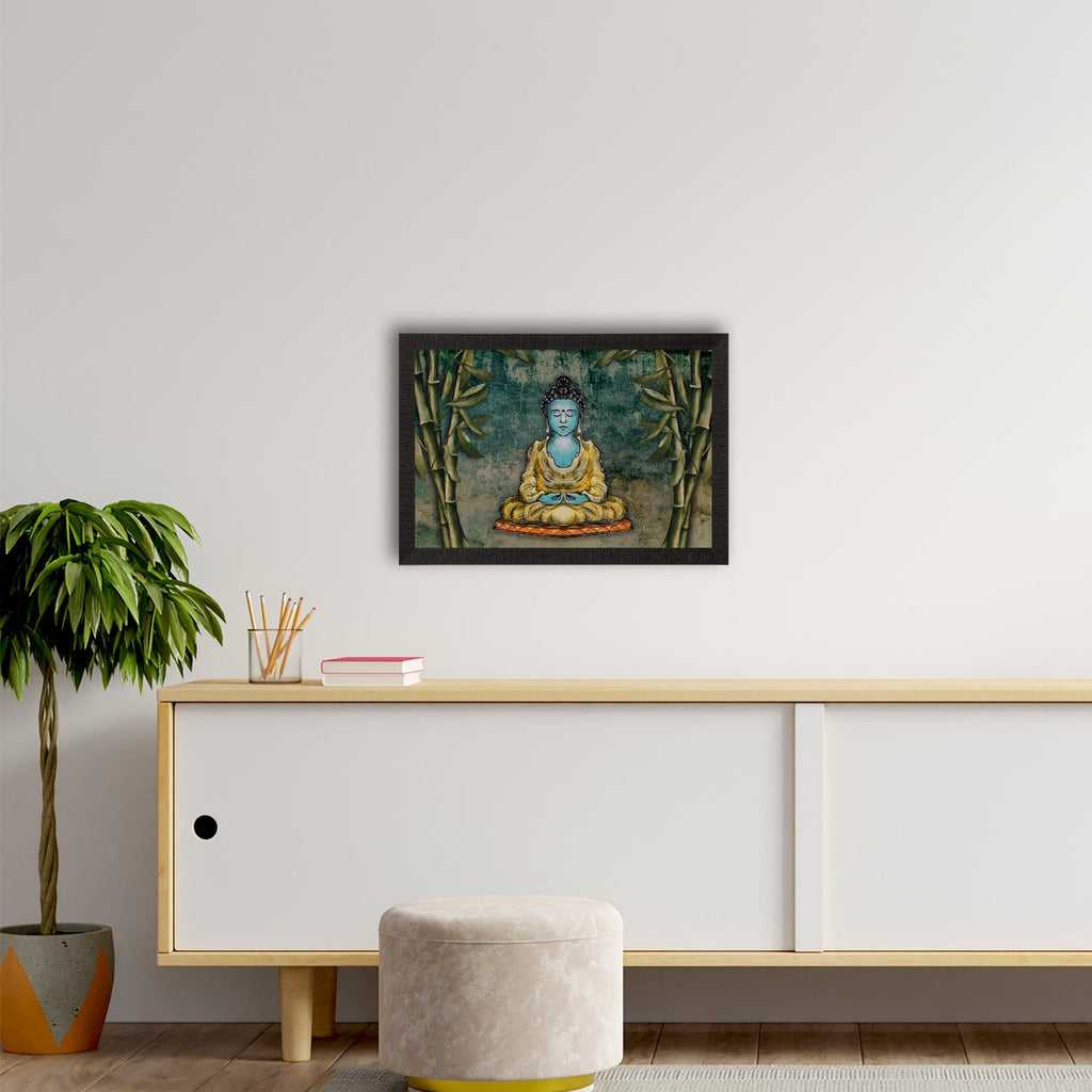 Meditating Lord Buddha Satin Matt Texture UV Art Painting Kafalo