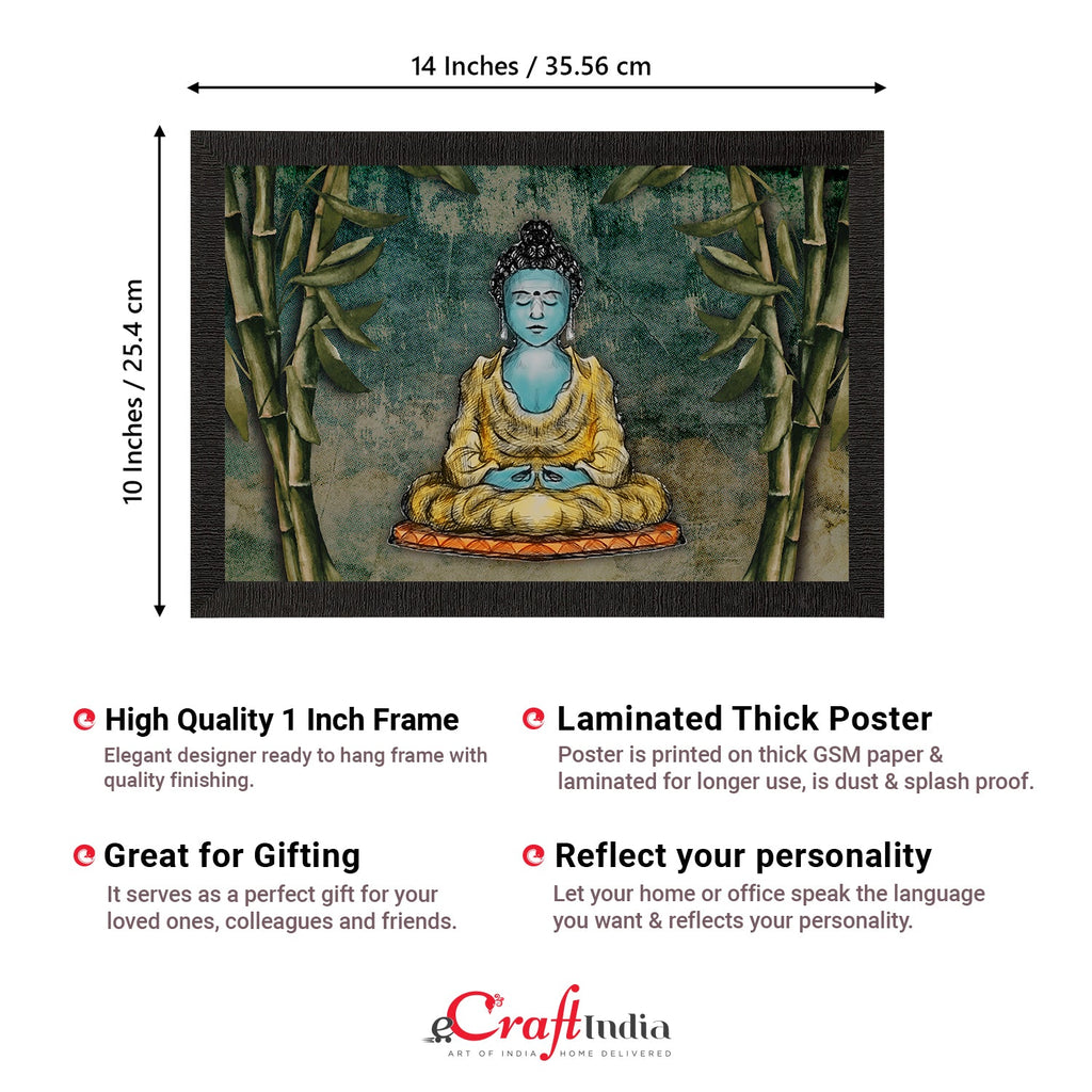 Meditating Lord Buddha Satin Matt Texture UV Art Painting Kafalo