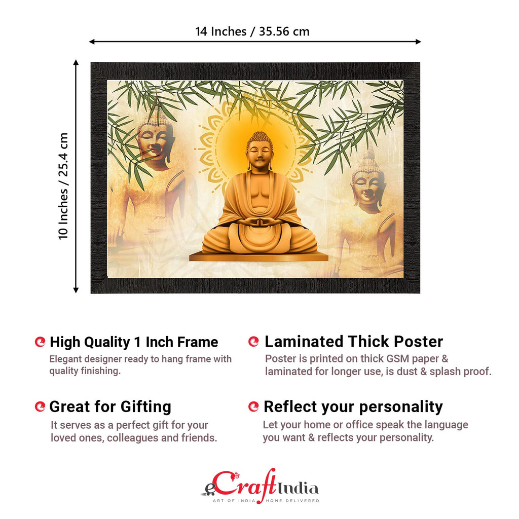 Meditating Lord Buddha Satin Matt Texture UV Art Painting Kafalo