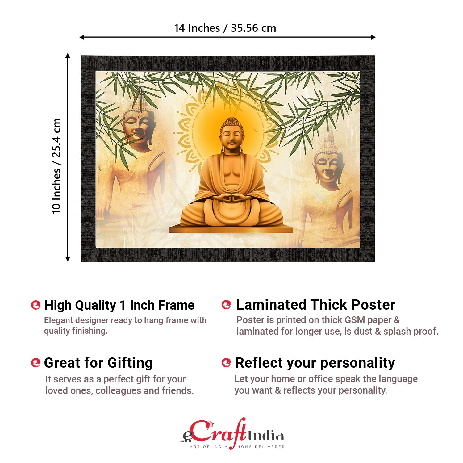 Meditating Lord Buddha Satin Matt Texture UV Art Painting Kafalo