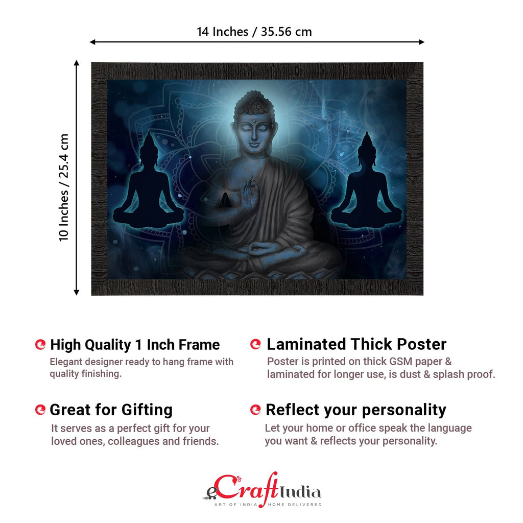 Meditating Lord Buddha Satin Matt Texture UV Art Painting Kafalo