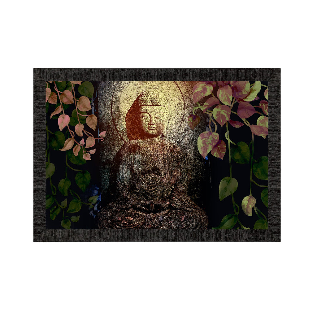 Meditating Lord Buddha Satin Matt Texture UV Art Painting Kafalo